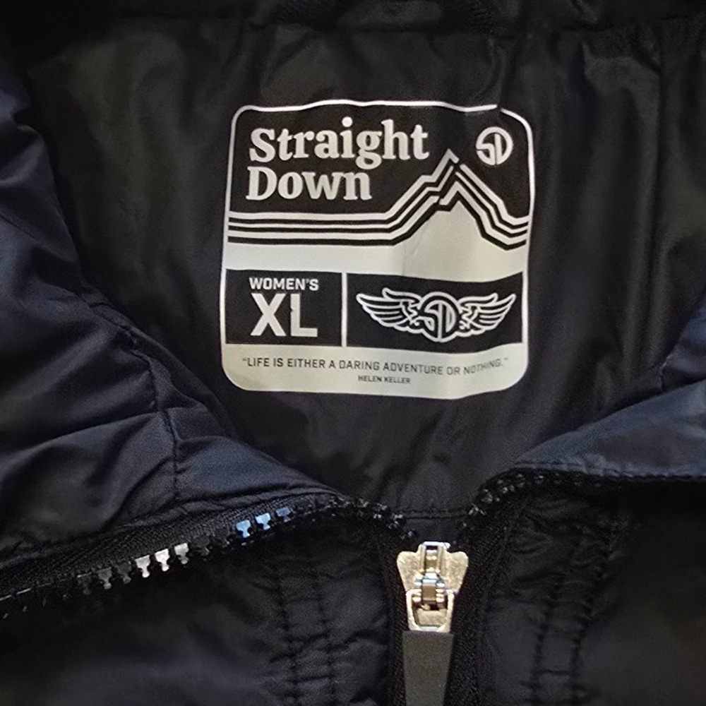 Straight Down Puffer Vest Black Full Zip Women's XL Pumpkin Ridge Golf Club - Picture 3 of 11